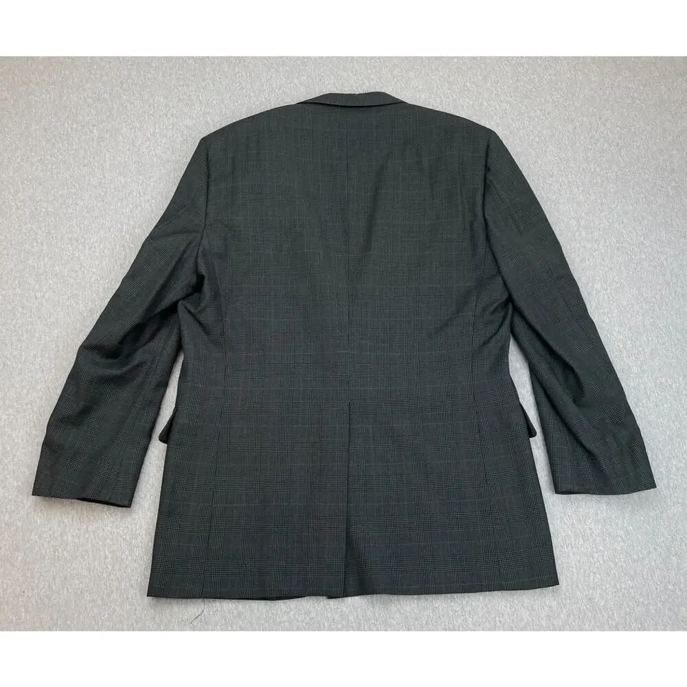 Jos A Bank Blazer Mens 44L Plaid 100% Wool Single Breasted Lined‎